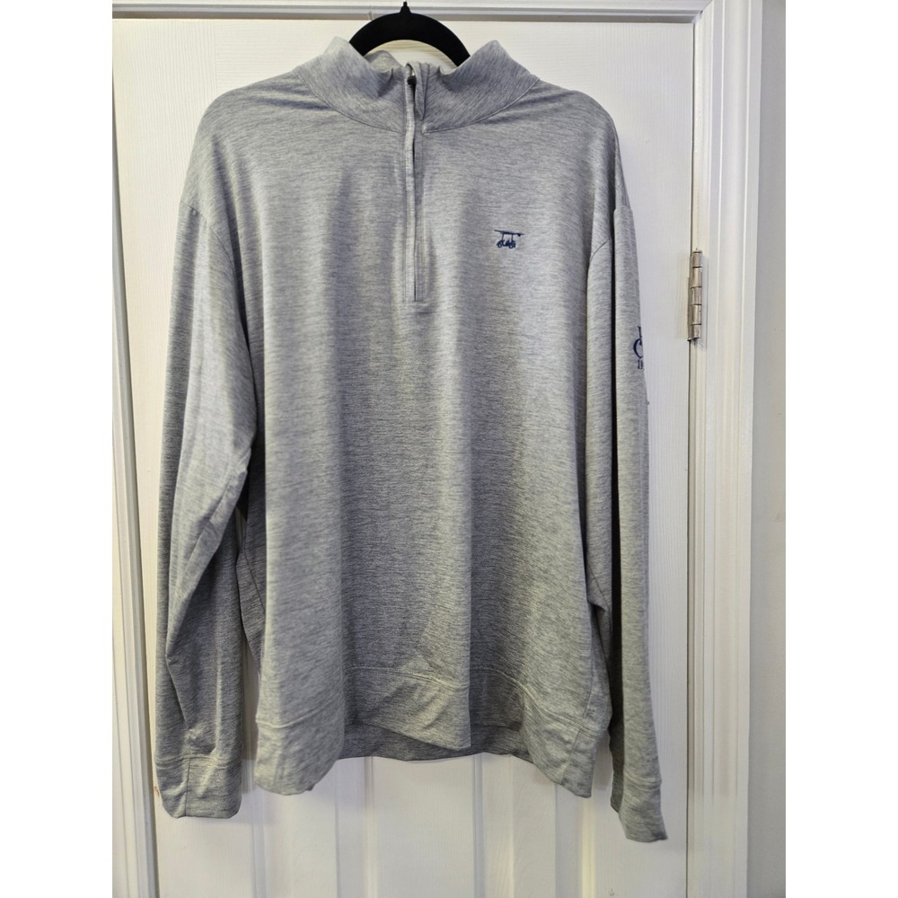 Bald Head Blues Mens L Gray Comfort Dry Performance Quarter Zip Pullover Logo
